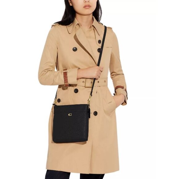 COACH Cross grain leather Kitt small crossbody messenger bag -BLACK (Has defect) - Picture 10 of 14